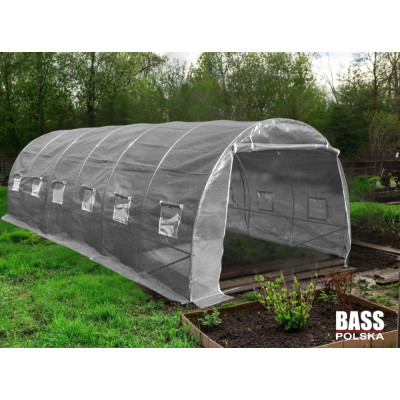 Садова теплиця з UV-12 плівкою 18 м2 (6х3х2м) BASS POLSKA, Сіра