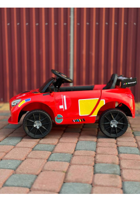 Дитячий спортивний електромобіль кабріолет зі спойлером Cabrio 6V 5A (пульт, LED-фари, музика, педаль газу), Червоний