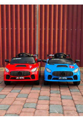 Дитячий спортивний електромобіль кабріолет зі спойлером Cabrio 6V 5A (пульт, LED-фари, музика, педаль газу), Червоний
