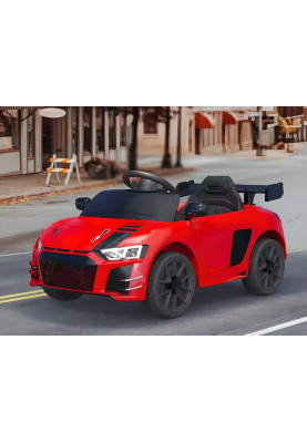 Дитячий електромобіль Cabrio 6V 5A (спойлер, пульт, LED-фари, звук, відкривні двері, педаль газу), Червоний