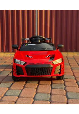 Дитячий електромобіль Cabrio 6V 5A (спойлер, пульт, LED-фари, звук, відкривні двері, педаль газу), Червоний