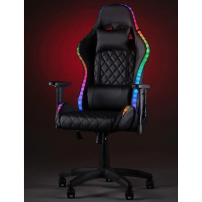 Геймерське комп'ютерне крісло з RGB-підсвічуванням, 2 ергономічними подушками та регулюванням кута нахилу спинки, Чорний (G400) Геймерське комп'ютерне крісло з RGB-підсвічуванням, 2 ергономічними подушками та регулюванням кута нахилу спинки, Чорний (G400)