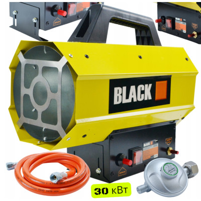 Газовий обігрівач / Газова теплова гармата (дуйка) 30 кВт BLACK (Пропан/Бутан) + шланг і редуктор (Польща)