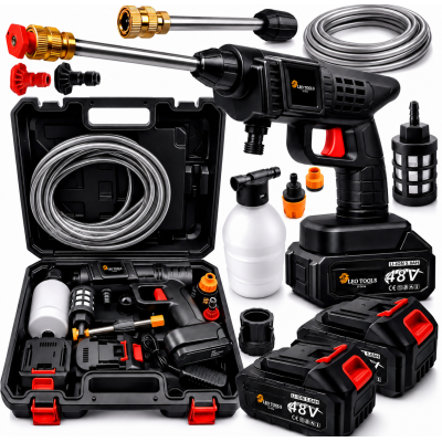 Акумуляторна мийка високого тиску LEO TOOLS 48V + 2 акумулятори (Польща)