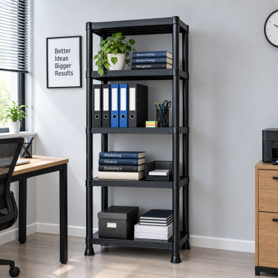 Стелаж пластиковий PRIMA HOME (178,5 х 60 х 30 см) 5 полиць, навантаження 200 кг, для складу гаража майстерні підвалу (Чорний) Стелаж пластиковий PRIMA HOME (178,5 х 60 х 30 см) 5 полиць, навантаження 200 кг, для складу гаража майстерні підвалу (Чорний)