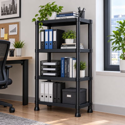 Стелаж пластиковий PRIMA HOME (133,5 х 60 х 30 см) 4 полиці, навантаження 160 кг, для складу гаража підвалу (Чорний) Стелаж пластиковий PRIMA HOME (133,5 х 60 х 30 см) 4 полиці, навантаження 160 кг, для складу гаража підвалу (Чорний)