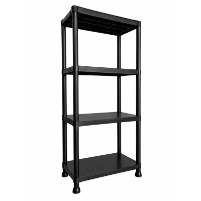 Стелаж пластиковий PRIMA HOME (133,5 х 60 х 30 см) 4 полиці, навантаження 160 кг, для складу гаража підвалу (Чорний) Стелаж пластиковий PRIMA HOME (133,5 х 60 х 30 см) 4 полиці, навантаження 160 кг, для складу гаража підвалу (Чорний)