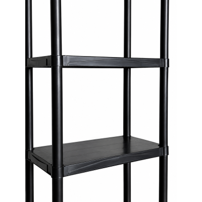 Стелаж пластиковий PRIMA HOME (133,5 х 60 х 30 см) 4 полиці, навантаження 160 кг, для складу гаража підвалу (Чорний) Стелаж пластиковий PRIMA HOME (133,5 х 60 х 30 см) 4 полиці, навантаження 160 кг, для складу гаража підвалу (Чорний)