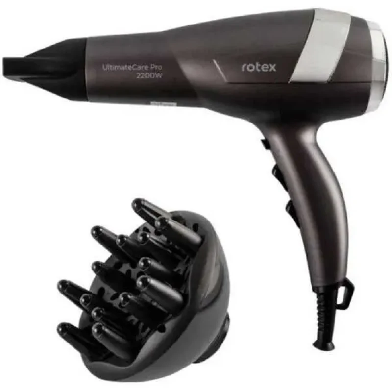 Фен Rotex 2200вт.,2 реж.швидк.,3 реж.темп.,холодне повітря,концентратор,дифузор. RFF220-R