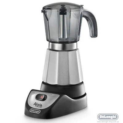 Кавоварка гейзерна електрична Delonghi EMKM 4.B Silver BK