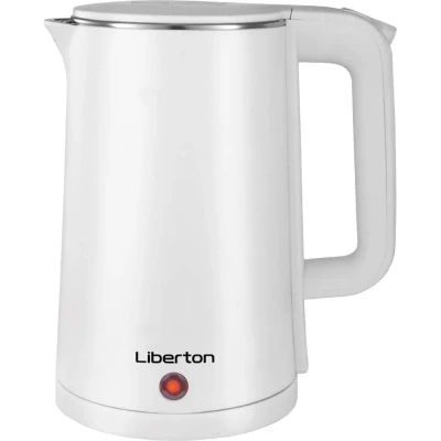Чайник пластик Liberton 1800вт.,1.8л.,нержпласт.,білий,дисплей температури,інд.роботи,підвійна стінка,автовікл. LEK-6822