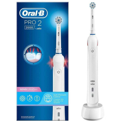 SALE!!! Зубна щітка Oralb white Pro2 2000 акумул., індик.заряд., таймер 2хв.з сигнал.30 сек. D501.513.2 SU Sensi Ultra Thin