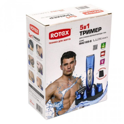 Машинка для стрижки Rotex 5в1  аккумулятор,від мережі,тример,бритва,підставка. RHC185-S