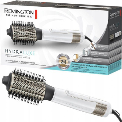 Фен-щітка Remington HydraLuxe, 1200Вт, 3 режими, іонізація, хол. обдув, кераміка, білий AS8901