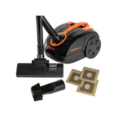 Пилосос з мішком Rotex 1600вт.,мішок 2л.,мікрофільтр,рег.потужності,щітка для підлоги та ковру,для мебелі.,шнур 5м.. RVB16-B