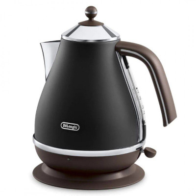 Чайник Delonghi 2000вт,1,7л.,нержсталь/пластик,з фільтром. KBOV 2001.BK