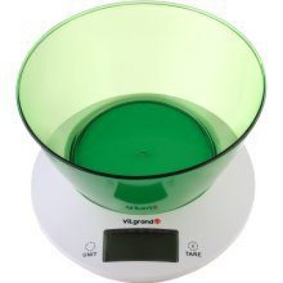 Ваги кухонні з чашею Vilgrand 5кг.,пласт.батар.2хААА. VKS-533C Green