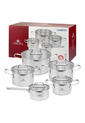 Набір посуду Simple Gerlach каструля 1.5л.,2.0л.,2.5л.,4.5л.,пароварка. Simple Gerlach NK 332M