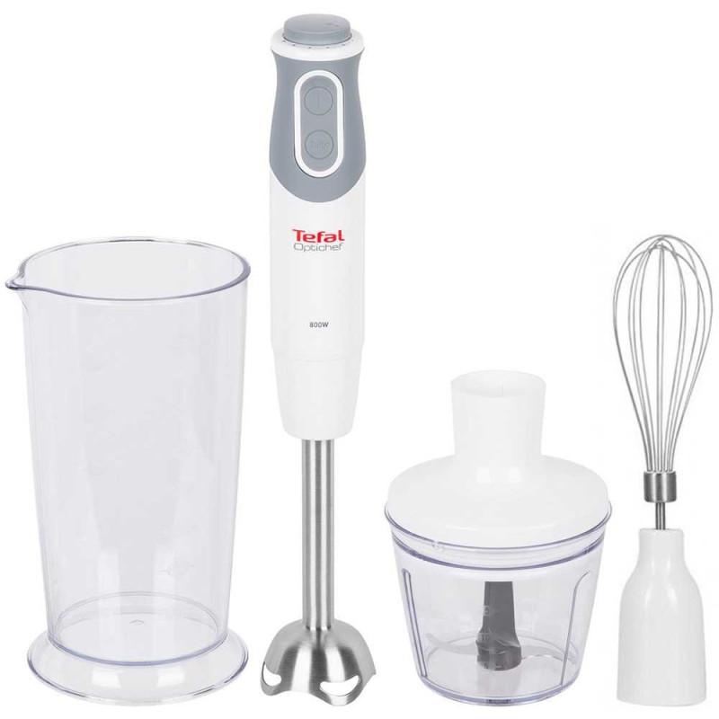 Блендер Tefal 800вт.,ніжка нерж.,вінчик,подрібнювач 500мл.,стакан 800мл.,20 реж.швидк.,турборежим. HB643138