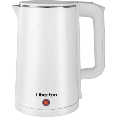 Чайник пластик Liberton 1500вт.,1.8л.,нерж.сталь/пластик,подвійна стінка,світловий індикатор. LEK-6824