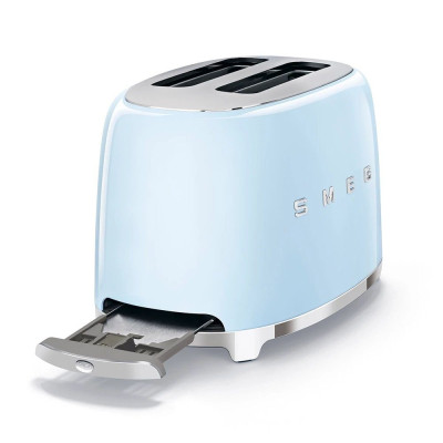 Тостер Smeg 950вт.,2 відділення,функції підігрів,розморожування,корпус нерж.сталь,піддон для крихт. TSF01PBEU