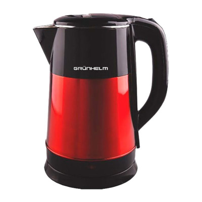 Чайник метал Grunhelm 1800вт.,нерж.,2.5л.,червоний. EKS-1855SR