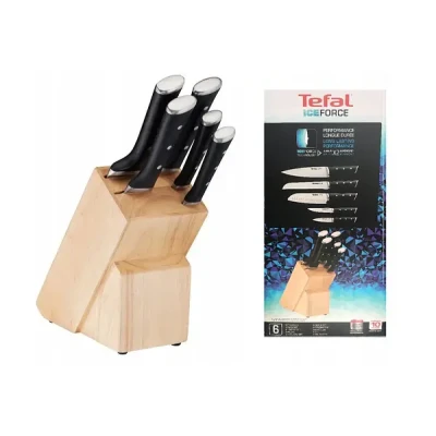 Набір ножів Ice Force у дерев'яній колоді 5 предметів Tefal K232S574