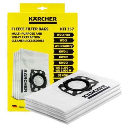Мішок для пилос. Karcher wd3,wd2,kwd1,2,3 4 шт.,оригінал. KFI357 (2.863-314.0)