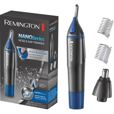 Тример для волосся Remington Nano Series, для носа та вух, ААх1, насадок-3, сталь, чорно-синій NE3850