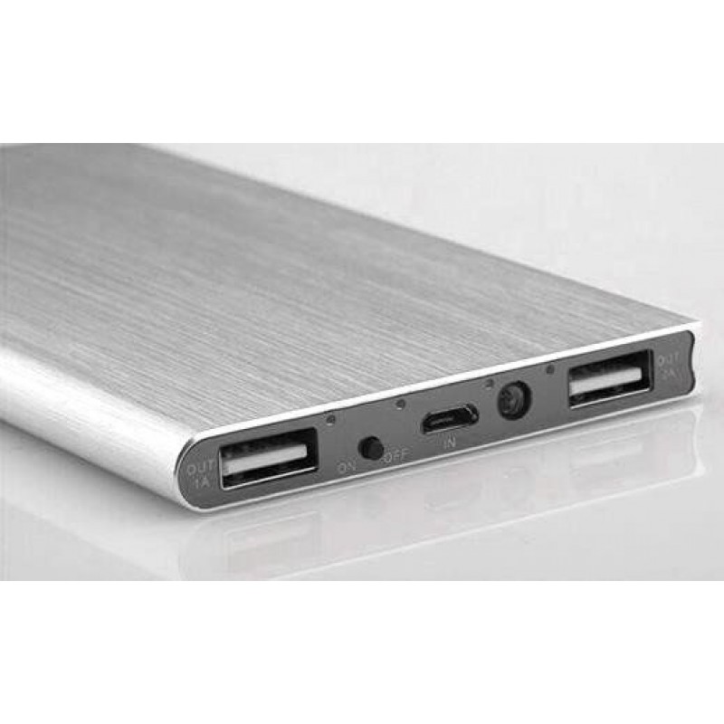 Акумулятор HiTech US13B POWERBANK 20000mAh 2x USB SUPER SLIM silver