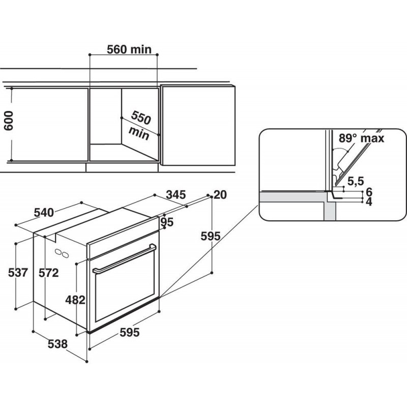 Духовка електрична Whirlpool W6 OM4 4S1 P BSS