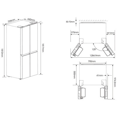 Холодильник з морозильною камерою Hisense RQ515N4AC2 (BCD-395WY)