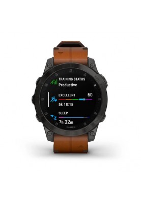 Смарт-годинник Garmin Epix (Gen 2) Sapphire-B. Titanium w. Chestnut L. Band (010-02582-30)