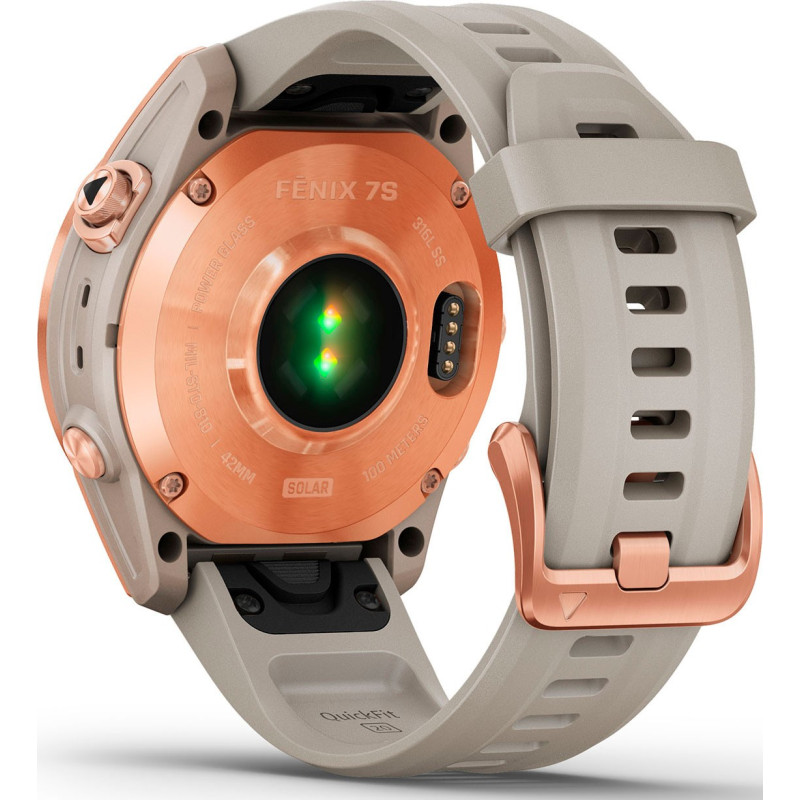Смарт-годинник Garmin Fenix 7S Solar Rose Gold with Light Sand Band (010-02539-10/11)