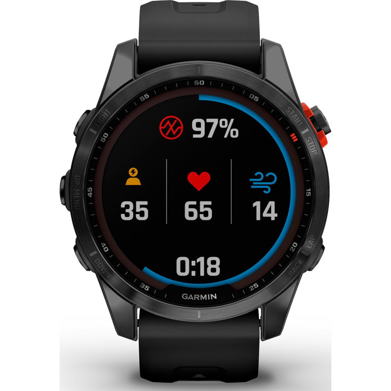 Смарт-годинник Garmin Fenix 7S Solar Slate Gray with Black Band (010-02539-12/13)