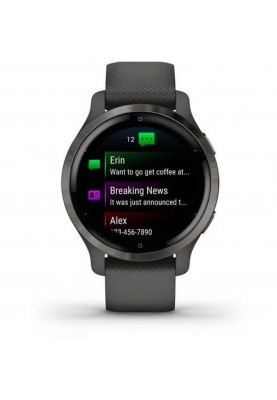 Смарт-годинник Garmin Venu 2S Slate Bezel with Graphite Case and Silicone Band (010-02429-10)