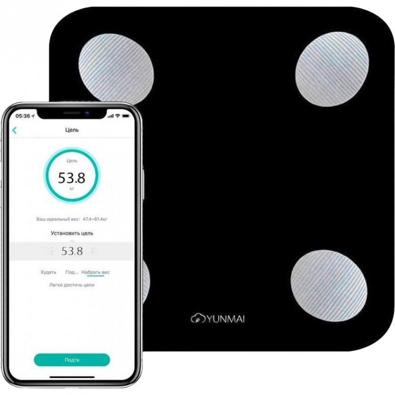 Ваги для підлоги електронні Yunmai Balance Smart Scale Black (M1690-BK)