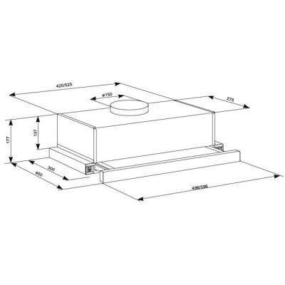 Витяжка телескопічна Eleyus Storm 700 LED SMD 60 WH Витяжка телескопічна Eleyus Storm 700 LED SMD 60 WH