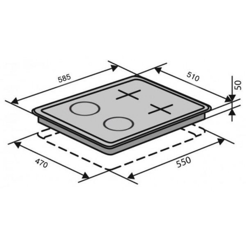 Варильна поверхня комбінована Ventolux HG622 B9G CS (BK)