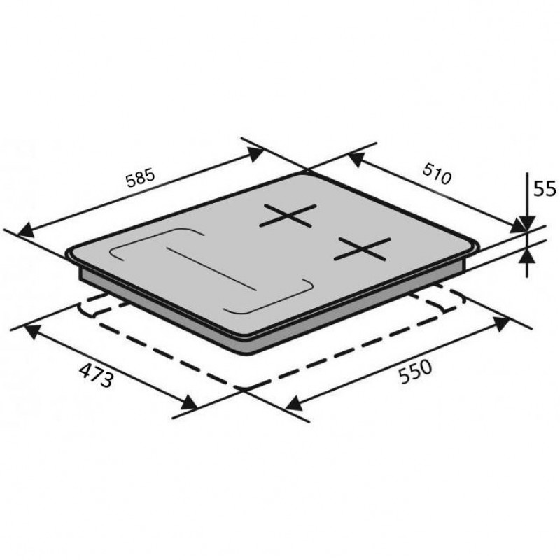 Варильна поверхня комбінована Ventolux HG622 B9G CS FI (BK)