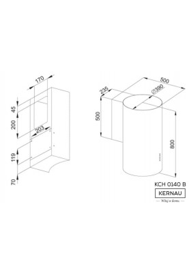 Витяжка декоративна KERNAU KCH 0140 B