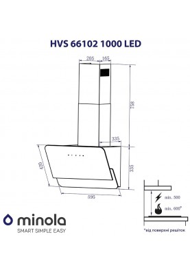 Витяжка похила Minola HVS 66102 BL 1000 LED