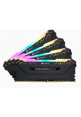 Оперативна пам'ять Corsair 32 GB (4x8GB) DDR4 3200 MHz Vengeance RGB PRO Black (CMW32GX4M4C3200C16)