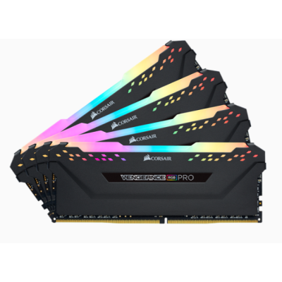 Оперативна пам'ять Corsair 32 GB (4x8GB) DDR4 3200 MHz Vengeance RGB PRO Black (CMW32GX4M4C3200C16)
