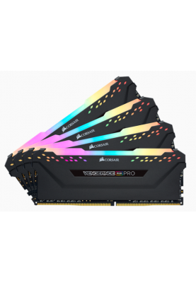 Оперативна пам'ять Corsair 32 GB (4x8GB) DDR4 3600 MHz Vengeance RGB PRO Black (CMW32GX4M4C3600C18)
