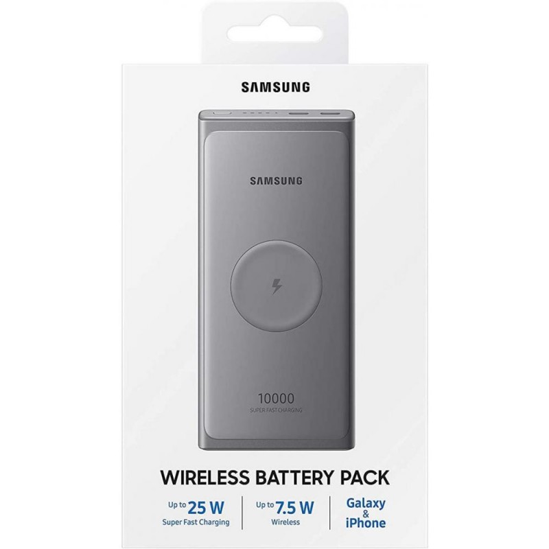 Зовнішній акумулятор (Power Bank) Samsung Wireless 10000 mAh Grey (EB-U3300XJEGEU)