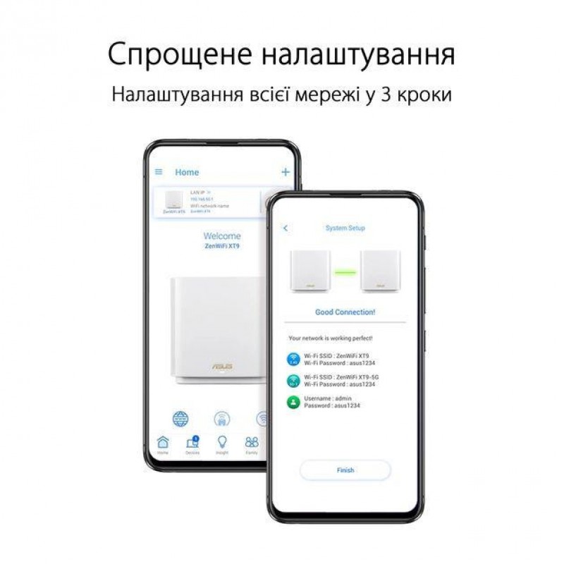 Бездротовий маршрутизатор (роутер) ASUS ZenWiFi XT9 (W-1-PK)