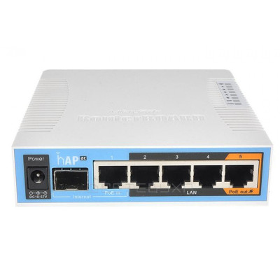 Бездротовий маршрутизатор (роутер) Mikrotik hAP ac (RB962UiGS-5HacT2HnT)