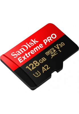 Карта пам'яті SanDisk 128 GB microSDXC UHS-I U3 Extreme Pro + SD Adapter SDSQXCD-128G-GN6MA