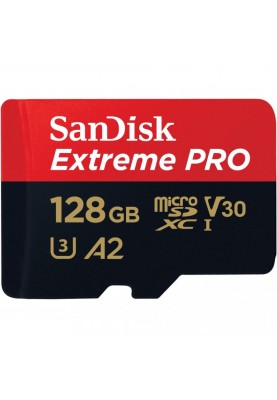 Карта пам'яті SanDisk 128 GB microSDXC UHS-I U3 Extreme Pro + SD Adapter SDSQXCD-128G-GN6MA